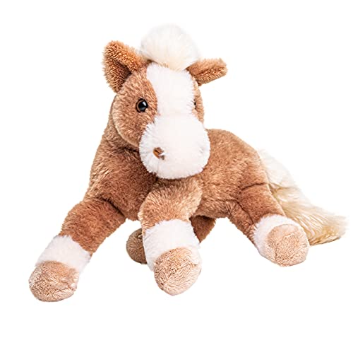 Uni-Toys - Caballo marrón, Tumbado - Muy Suave - 28 cm (Longitud) - Animal de Granja - Animal de Peluche, BH-13030