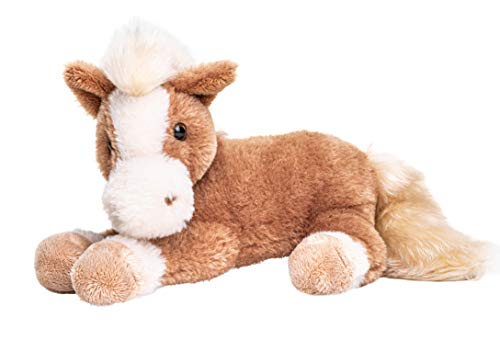 Uni-Toys - Caballo marrón, Tumbado - Muy Suave - 28 cm (Longitud) - Animal de Granja - Animal de Peluche, BH-13030