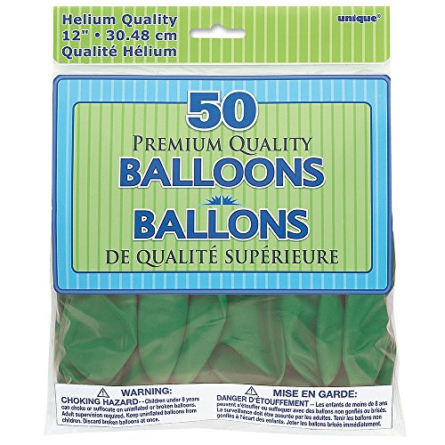 Unique Party-56864 Globos de Látex de 30 cm, Color Verde (Hemlock Green), Pack de 50 (56864)