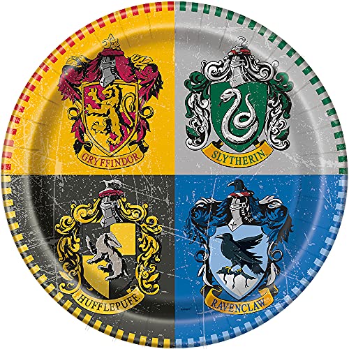 Unique Party - Platos de Papel - 23 cm - Diseño de Harry Potter - Paquete de 8 (59105)