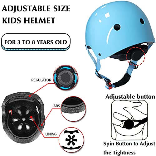 UniqueFit Niños Casco Juvenil Niños Niñas Casco Ajustable para Ciclismo Patineta Scooter Patineta BMX BMX (Azul Brillante, Small(3-8 años))