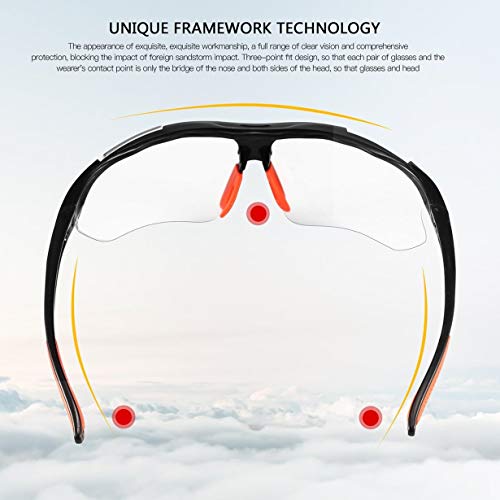 Uniqueheart Gafas de Ciclismo para Bicicleta Gafas a Prueba de Polvo a Prueba de Viento Gafas de Deporte al Aire Libre Hombres y Mujeres Gafas de protección para Bicicleta de montaña