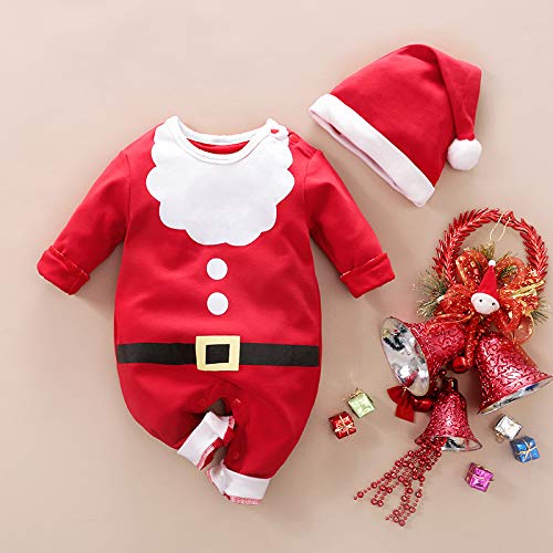 Unisexo Disfraz de Elfo Ropa,Disfraz Papa Noel Bebe Niño Recién Nacido Mono Bebe niñas y niños Mi Primera Navidad