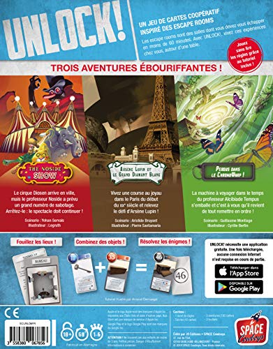 Unlock! Timeless Adventures Asmodee - Juego de mesa, cooperativo, de escape, con aplicación (versión en francés)