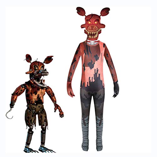 Updayday FNAF Cosplay Disfraz Creepy Foxy Cosplay Five Nightmare Scary Foxy Mono Halloween Carnaval Fiesta Cosplay Disfraz para niños