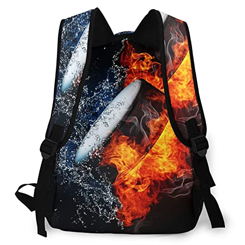 USGYY Mochilas Escolares, Agua de fuego de disco de hockey sobre hielo Mochila Niños Chicas Casual Mochila para Portatil Mochila Universidad Resistente Mochila Instituto