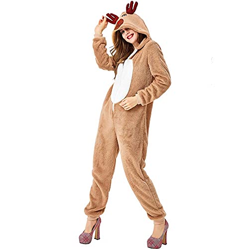 Uteruik Disfraz de reno para cosplay de Halloween, Navidad, fiesta, disfraz para mujer (S)