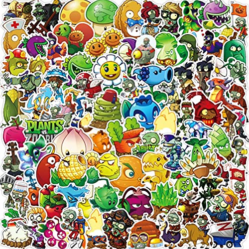 UYKOKH® Juego Plantas Virtud Zombie Pegatina 100 Occasia Etiqueta Etiqueta Impermeable Doodle Etiqueta Portátil para niños Guitarra DIY DIY Aplicación Decorativa Paquete Juguetes para niños