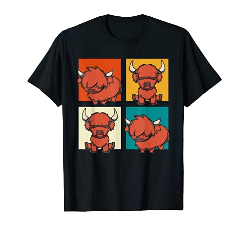 Vaca De Las Tierras Altas Pop Art Animal Vaca Escocesa Camiseta