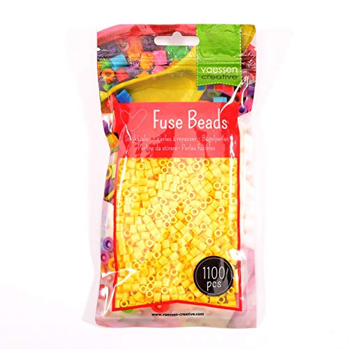 Vaessen Creative Perlas Fusibles, Plastic, Amarillo (Yellow), 5mm