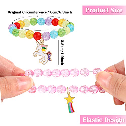 vamei 10 Piezas Pulsera Amistad Niña Pulsera Unicornio Pulseras Niña Ajustables Colorido Pulseras de Cuerda Princesa Joyería Niña Regalo de Cumpleaños de Fiesta