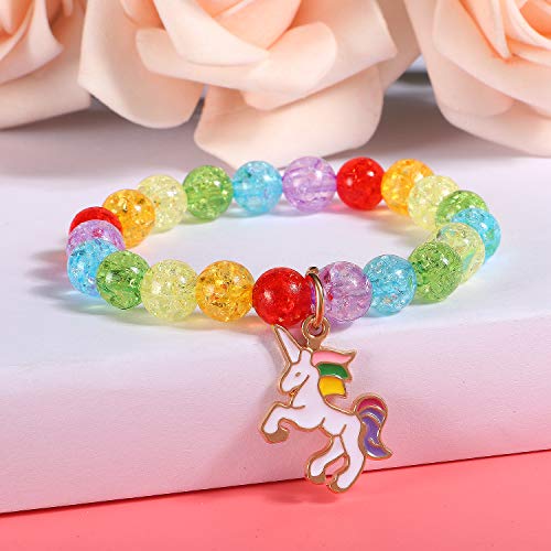 vamei 10 Piezas Pulsera Amistad Niña Pulsera Unicornio Pulseras Niña Ajustables Colorido Pulseras de Cuerda Princesa Joyería Niña Regalo de Cumpleaños de Fiesta