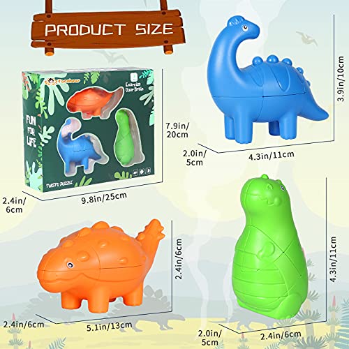 Vamei Mágico Cubo 2x2x3 Dinosaurio Cubos de Velocidad Speed Cube Puzzle Cube y Fácil Giro, Súper Duradero Cube Juguete Rompecabezas Regalo para Niños y Niñas