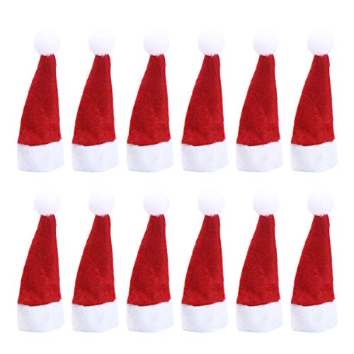 Veemoon 24pcs Mini Casquillos De Navidad Lollipop Sombreros Decoraciones No Tejidos Caramelo Embalaje Sombreros Suministros De Navidad para Tienda Casa