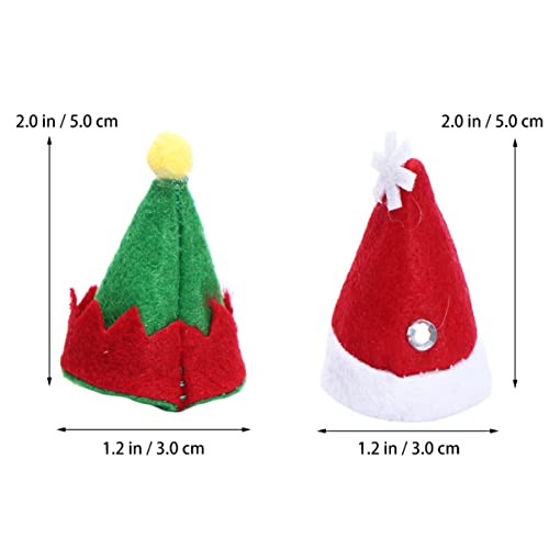 Veemoon 24pcs Mini Christmas Caps Elf Design Lollipop Sombreros Decors No Tejidos Candy Packing Sombreros Suministros de Navidad para la tienda del hogar