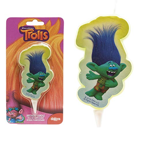 Vela 2D Cumpleaños Trolls Poppy & Branch