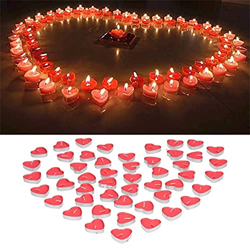 Velas en Forma de Corazón,Romántico de Velas,112 Piezas Conjunto de Decoración Romántica,Velas de Amor Romántica,para Decoración día de San Valentín,Boda,Navidades,Cumpleaños ect