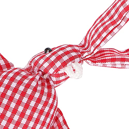 Venta loca Juguetes de peluche de conejos, conejos pequeños para colgar conejos de peluche para fiestas navideñas para decoración para rellenar para relleno de canastas(Red and white grid)