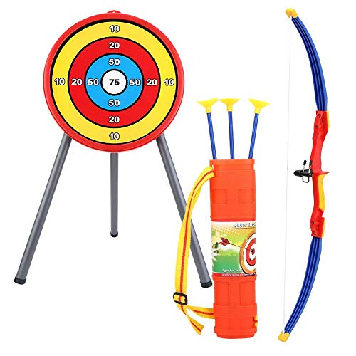 VGBEY Juego de Juguetes de Tiro con Arco, Juego de Arcos para Niños Juego de Tiro con Flechas Suaves, Carcaj para Interiores Al Aire Libre