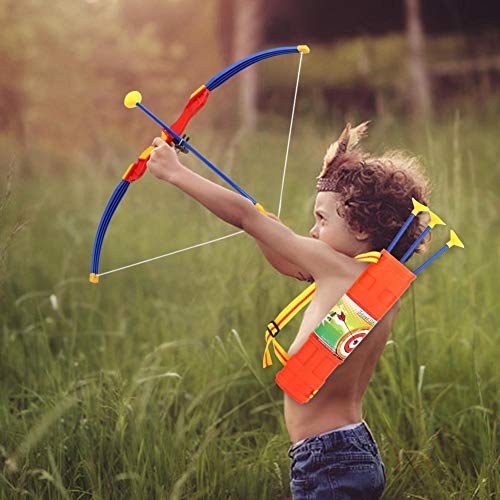 VGBEY Juego de Juguetes de Tiro con Arco, Juego de Arcos para Niños Juego de Tiro con Flechas Suaves, Carcaj para Interiores Al Aire Libre