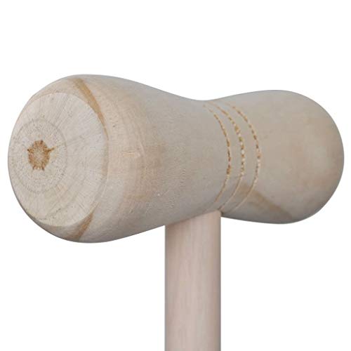 vidaXL 4 Personas Set Juego Croquet Banqueta Madera Mazo Pelota Exterior Jardín