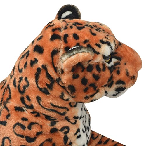 vidaXL Leopardo de Peluche Gigante Marrón XXL Animal Blando Decoración Juguete