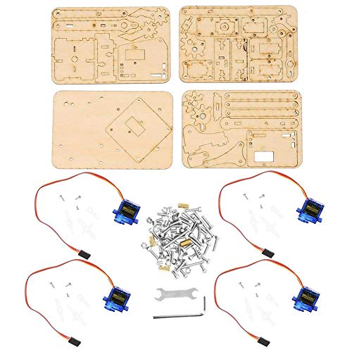 VIFER Kit Robot Brazo de Brazo robótico - Brazo mecánico robótico de Madera Brazo Robot Bricolaje Compatible con Arduino RaspberryPi SNAM1500