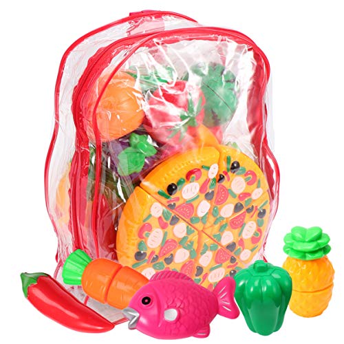 VILLCASE 1 Juego de 10 Piezas de Juguetes para Comida Mini Cortador de Frutas Y Verduras Juego de Simulación de Comida Juguetes para Cocina Juguetes Divertidos para Cortar Frutas Verduras