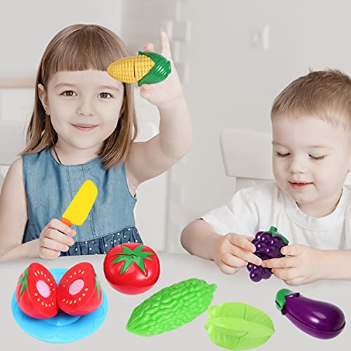 VILLCASE 1 Juego de 10 Piezas de Juguetes para Comida Mini Cortador de Frutas Y Verduras Juego de Simulación de Comida Juguetes para Cocina Juguetes Divertidos para Cortar Frutas Verduras