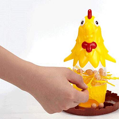 VILLCASE Huevo de Gallina de Juguete de Plástico Crazy Pollito Que Pone Huevos Muñeca Divertida Juguete de La Loteria Dibujar Lotes Gallo Juego de Mesa para Niños Y Niñas Niños