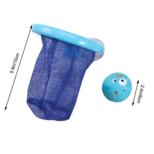 VILLCASE Juguetes para El Baño del Bebé Juego de Bolas de Aro de Baloncesto Divertido Juego de Tiro de Bañera Ventosa Aro de Baloncesto para Niños Niñas Niño Pequeño