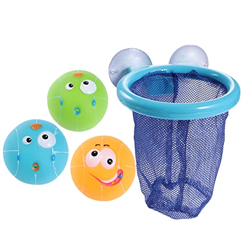 VILLCASE Juguetes para El Baño del Bebé Juego de Bolas de Aro de Baloncesto Divertido Juego de Tiro de Bañera Ventosa Aro de Baloncesto para Niños Niñas Niño Pequeño