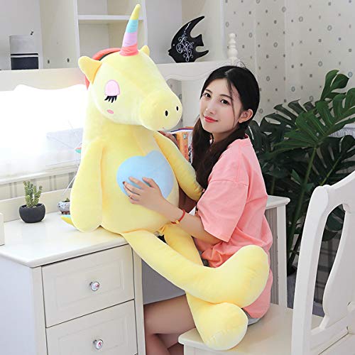 VineCrown Dulce Unicornio Felpa Juguete Lindo Peluche Almohada Suave Novia como Regalo de cumpleaños (140cm, Rosa)