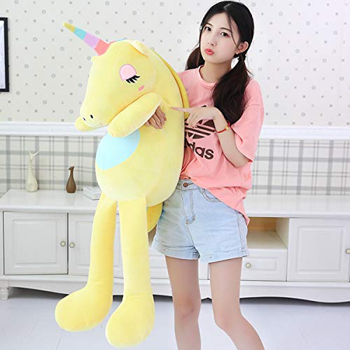 VineCrown Dulce Unicornio Felpa Juguete Lindo Peluche Almohada Suave Novia como Regalo de cumpleaños (140cm, Rosa)