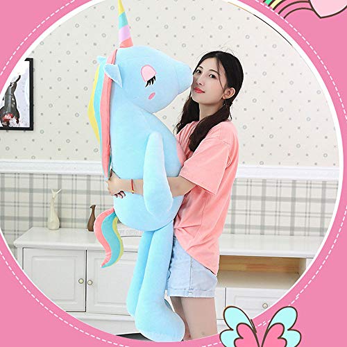 VineCrown Dulce Unicornio Felpa Juguete Lindo Peluche Almohada Suave Novia como Regalo de cumpleaños (140cm, Rosa)