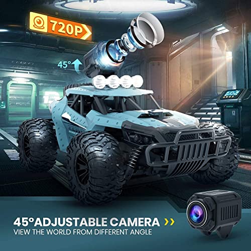 Visual Wireless RC Off-Road Vehicle Vehicle WiFi High Speed RC Escalada Coche 1/16 Scale RC Car con 720p HD FPV Cámara de FPV Al Aire Libre RC Drift Car Boy Toy Coche Regalos para niños