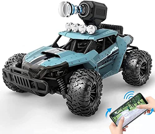 Visual Wireless RC Off-Road Vehicle Vehicle WiFi High Speed RC Escalada Coche 1/16 Scale RC Car con 720p HD FPV Cámara de FPV Al Aire Libre RC Drift Car Boy Toy Coche Regalos para niños