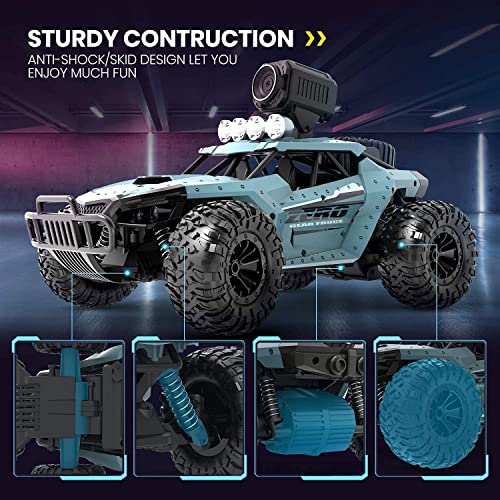 Visual Wireless RC Off-Road Vehicle Vehicle WiFi High Speed RC Escalada Coche 1/16 Scale RC Car con 720p HD FPV Cámara de FPV Al Aire Libre RC Drift Car Boy Toy Coche Regalos para niños