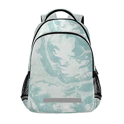 Vnurnrn Agua Color Arte Abstracto Verde Niñas Mochila de Estudiantes Mochilas para Viajes Escolar Niños