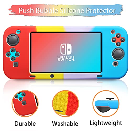 VOFOLEN Carcasa suave para Nintendo Switch, carcasa protectora para juguetes de colores, antiestrés, entrenamiento lógico, Custodia en silicona, 15,2 cm