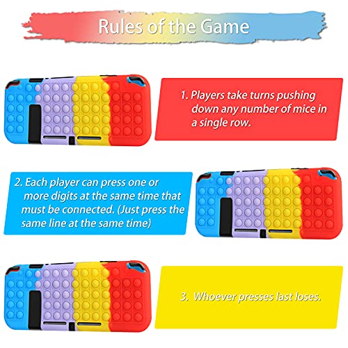 VOFOLEN Carcasa suave para Nintendo Switch, carcasa protectora para juguetes de colores, antiestrés, entrenamiento lógico, Custodia en silicona, 15,2 cm