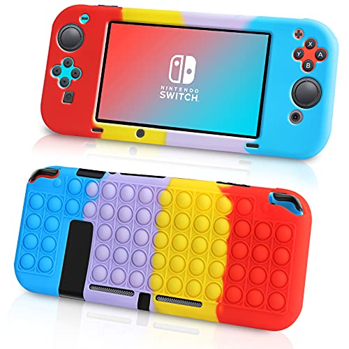 VOFOLEN Carcasa suave para Nintendo Switch, carcasa protectora para juguetes de colores, antiestrés, entrenamiento lógico, Custodia en silicona, 15,2 cm