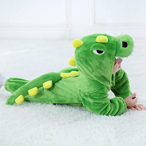 Volunboy Disfraz de Dinosaurio Dragon Niño,Mono Infantil de Carnaval Navideño con Animales (2-3 Años, Verde)