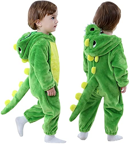 Volunboy Disfraz de Dinosaurio Dragon Niño,Mono Infantil de Carnaval Navideño con Animales (2-3 Años, Verde)