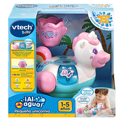 VTech- Baby: ¡Al Agua Juguete Electrónico, Pequeño Unicornio, Multicolor (3480-516022)