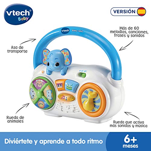 VTech- Baby Radio. Sonajero Activity Interactivo bebé +6 Meses, Color (3480-533322)