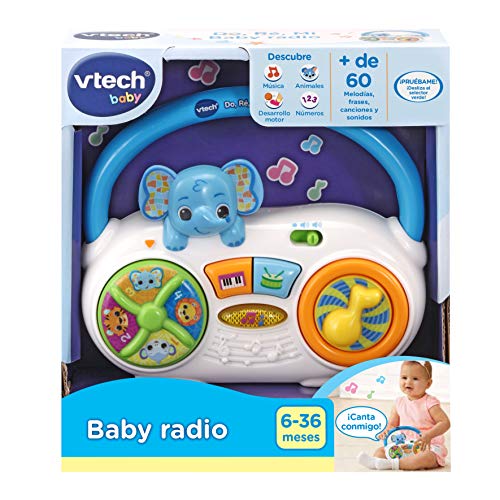 VTech- Baby Radio. Sonajero Activity Interactivo bebé +6 Meses, Color (3480-533322)