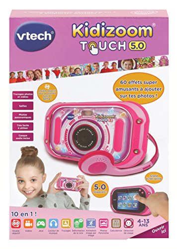 VTech Kidizoom Touch Rose - Cámara Infantil de Fotos Digital, Rosa - Versión Francesa