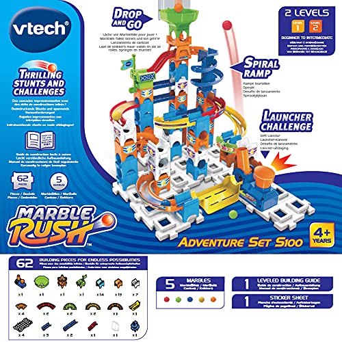 VTech Marble Rush, Circuito de Bolas - Adventure Set S100 - Construcción - A Partir de 4 años - Versión FR