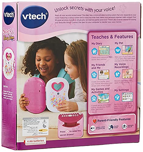 VTech- Secret Safe Diario, Multicolor, 4.2 x 17.5 x 20 cm (177903)